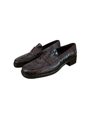 Giorgio's of Palm Beach Genunie Crocodile Loafers Brown 8.5
